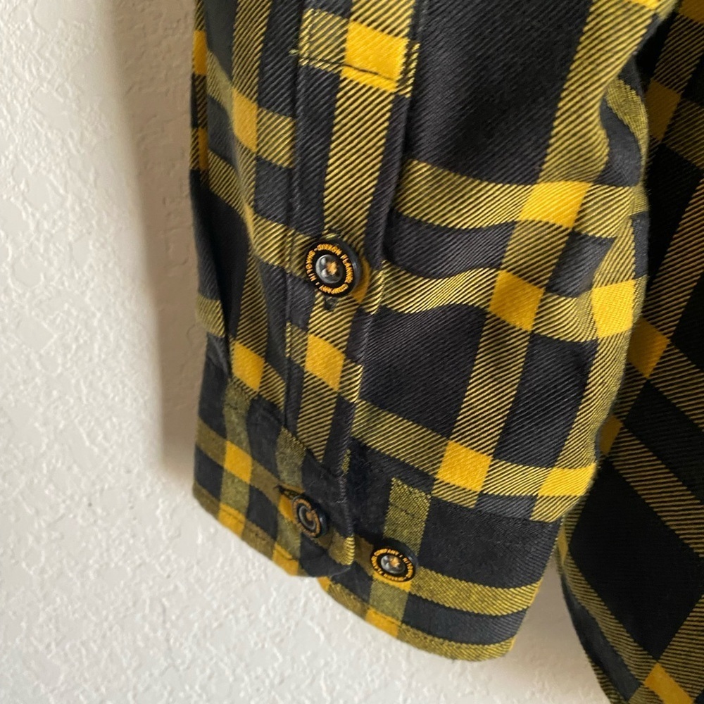 Dixxon Flannel Co Wu-Tang Clan Inspired Yellow Black Plaid Flannel Shirt L - Picture 9 of 13